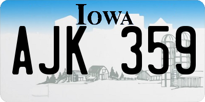 IA license plate AJK359