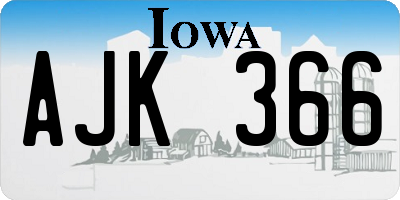 IA license plate AJK366