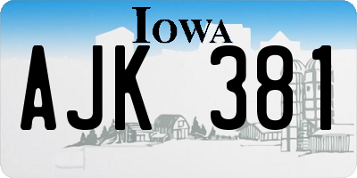 IA license plate AJK381