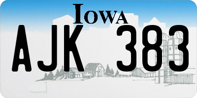 IA license plate AJK383
