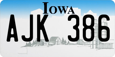 IA license plate AJK386