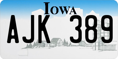 IA license plate AJK389