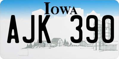 IA license plate AJK390