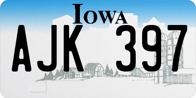 IA license plate AJK397