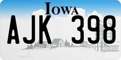 IA license plate AJK398