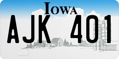 IA license plate AJK401