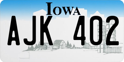 IA license plate AJK402