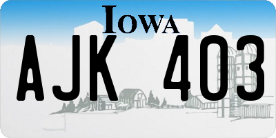 IA license plate AJK403