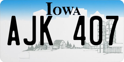 IA license plate AJK407