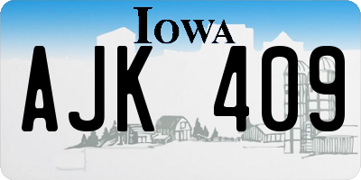IA license plate AJK409
