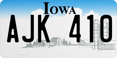 IA license plate AJK410