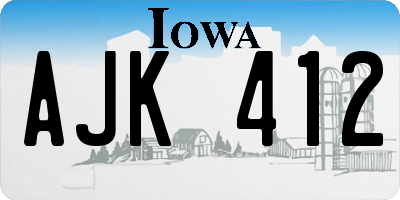 IA license plate AJK412
