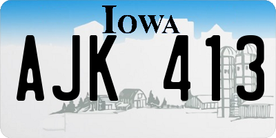 IA license plate AJK413