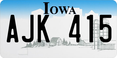 IA license plate AJK415