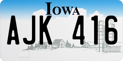 IA license plate AJK416