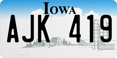 IA license plate AJK419