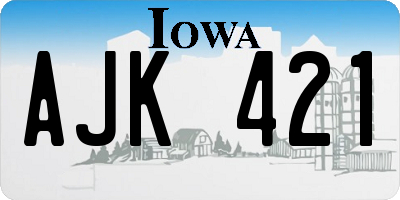 IA license plate AJK421