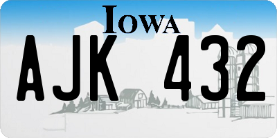 IA license plate AJK432