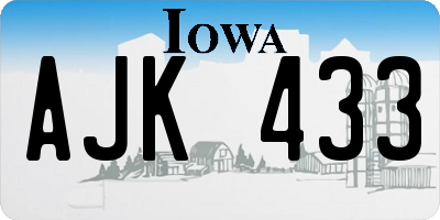 IA license plate AJK433