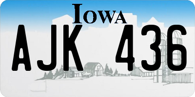 IA license plate AJK436