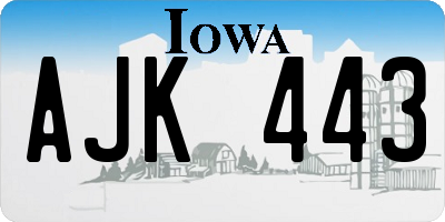 IA license plate AJK443