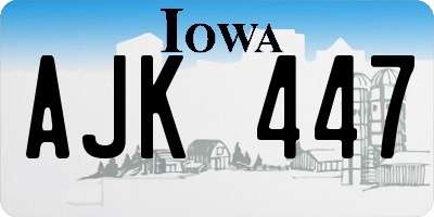 IA license plate AJK447