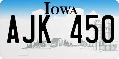 IA license plate AJK450