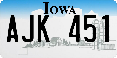 IA license plate AJK451