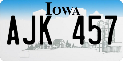 IA license plate AJK457