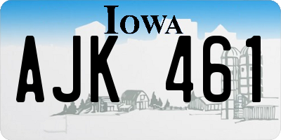 IA license plate AJK461