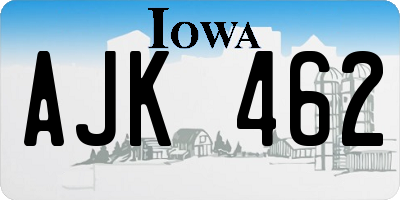 IA license plate AJK462