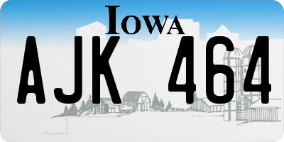IA license plate AJK464