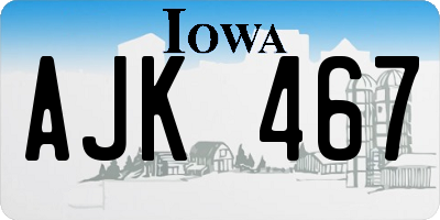 IA license plate AJK467