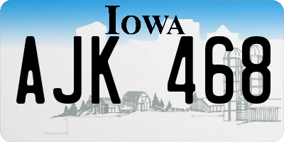 IA license plate AJK468