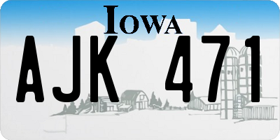 IA license plate AJK471