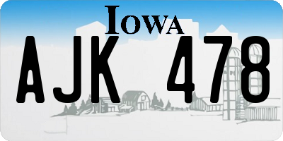 IA license plate AJK478