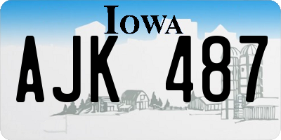 IA license plate AJK487