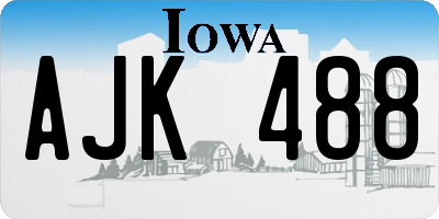 IA license plate AJK488