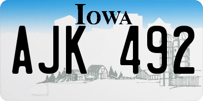 IA license plate AJK492