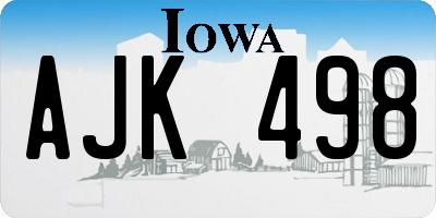 IA license plate AJK498