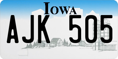IA license plate AJK505
