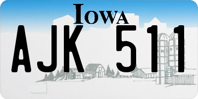 IA license plate AJK511
