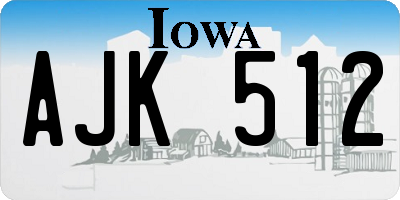IA license plate AJK512