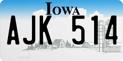 IA license plate AJK514