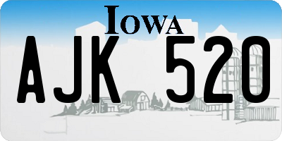 IA license plate AJK520