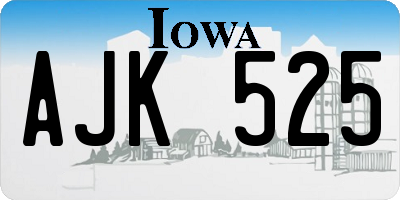 IA license plate AJK525