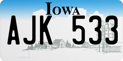 IA license plate AJK533