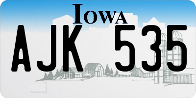 IA license plate AJK535