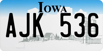 IA license plate AJK536