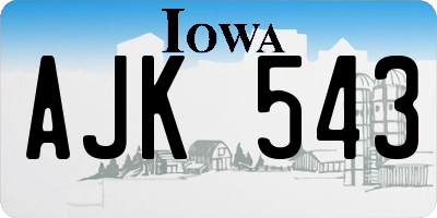 IA license plate AJK543